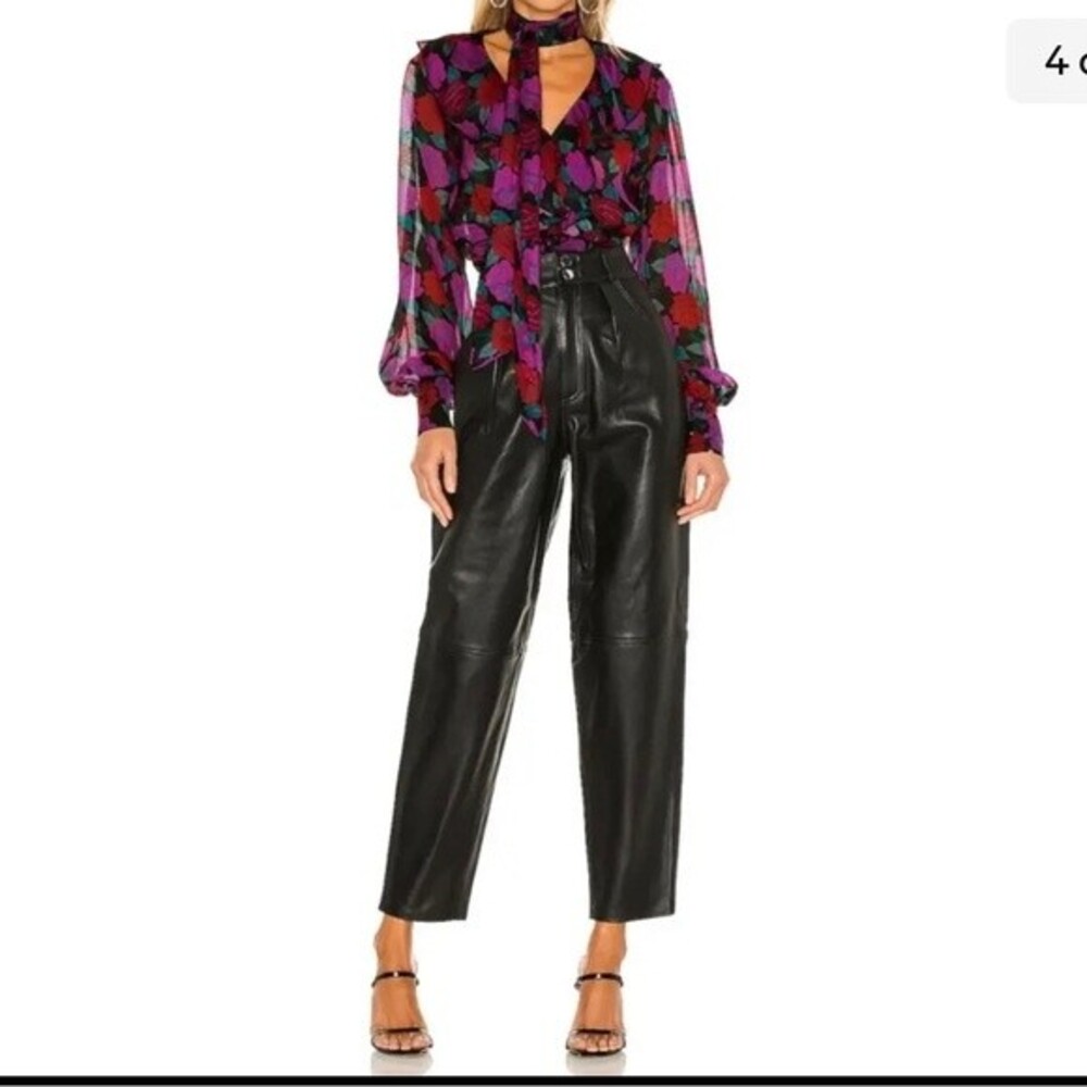GRLFRND NWT leather Barrel Leg pants size 26